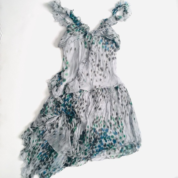 Leon Max Dresses & Skirts - Leon Max gray fluttery 100% silk minidress